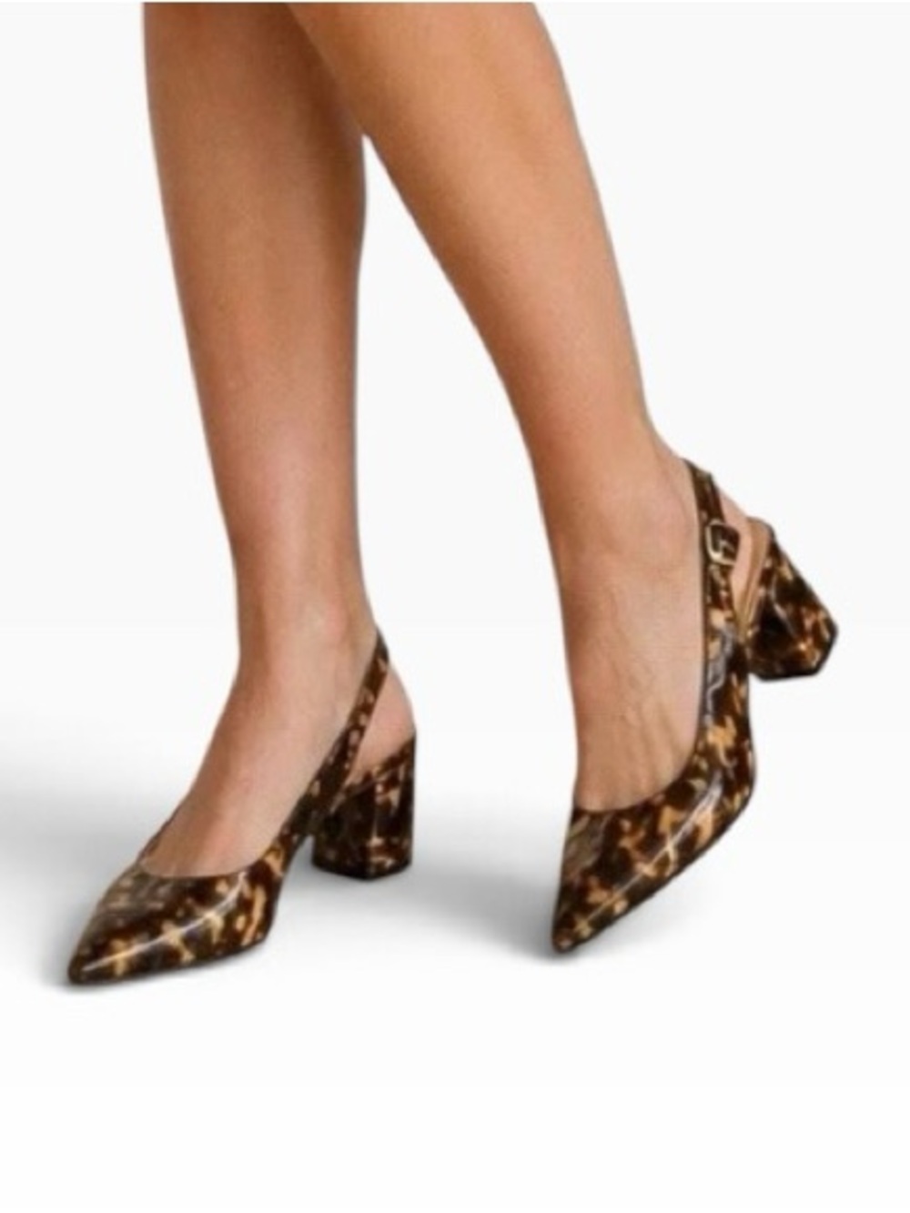 Kate Spade New York Mika Tortoise Patent Leather Slingback Pumps Size 6.5M $228